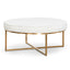 CLC6770-BS 100cm Daisy White Boucle Ottoman - Brushed Gold Base - Last one
