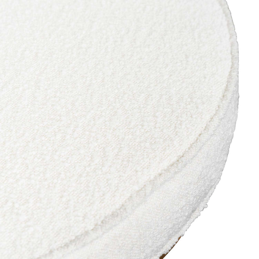 CLC6770-BS 100cm Daisy White Boucle Ottoman - Brushed Gold Base - Last one