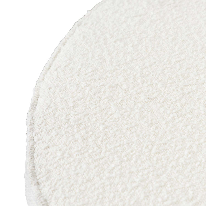 CLC6770-BS 100cm Daisy White Boucle Ottoman - Brushed Gold Base - Last one
