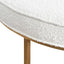 CLC6770-BS 100cm Daisy White Boucle Ottoman - Brushed Gold Base - Last one