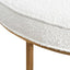 CLC6770-BS 100cm Ivory White Boucle Ottoman - Brushed Gold Base