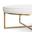 CLC6770-BS 100cm Daisy White Boucle Ottoman - Brushed Gold Base - Last one