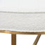CLC6770-BS 100cm Daisy White Boucle Ottoman - Brushed Gold Base - Last one