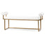 CLC6771-BS Ivory White Boucle Bench - Brushed Gold Base