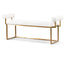 CLC6771-BS Daisy White Boucle Bench - Brushed Gold Base