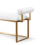 CLC6771-BS Ivory White Boucle Bench - Brushed Gold Base