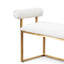 CLC6771-BS Ivory White Boucle Bench - Brushed Gold Base