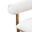 CLC6771-BS Ivory White Boucle Bench - Brushed Gold Base