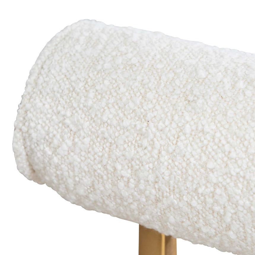 CLC6772-BS Ivory White Boucle Occasional Chair - Brushed Gold Base