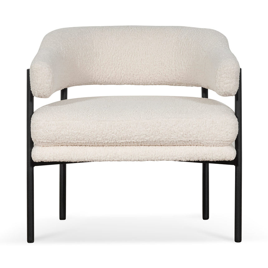 CLC6871-KSO - Ivory White Sherpa Armchair - Black Legs