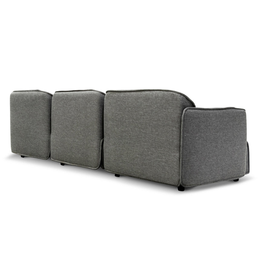 CLC6967-KSO Left Return Modular Fabric Corner Sofa - Graphite Grey