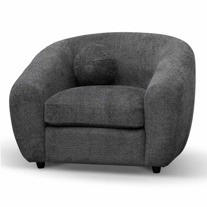 CLC8848-IG Fabric Armchair - Dark Grey Fleck - Black Oak