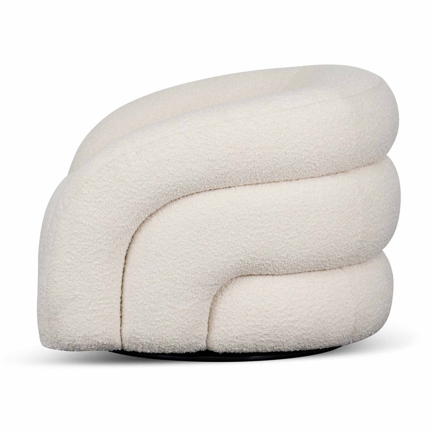 CLC8278-CA Swivel Armchair - Ivory White Boucle