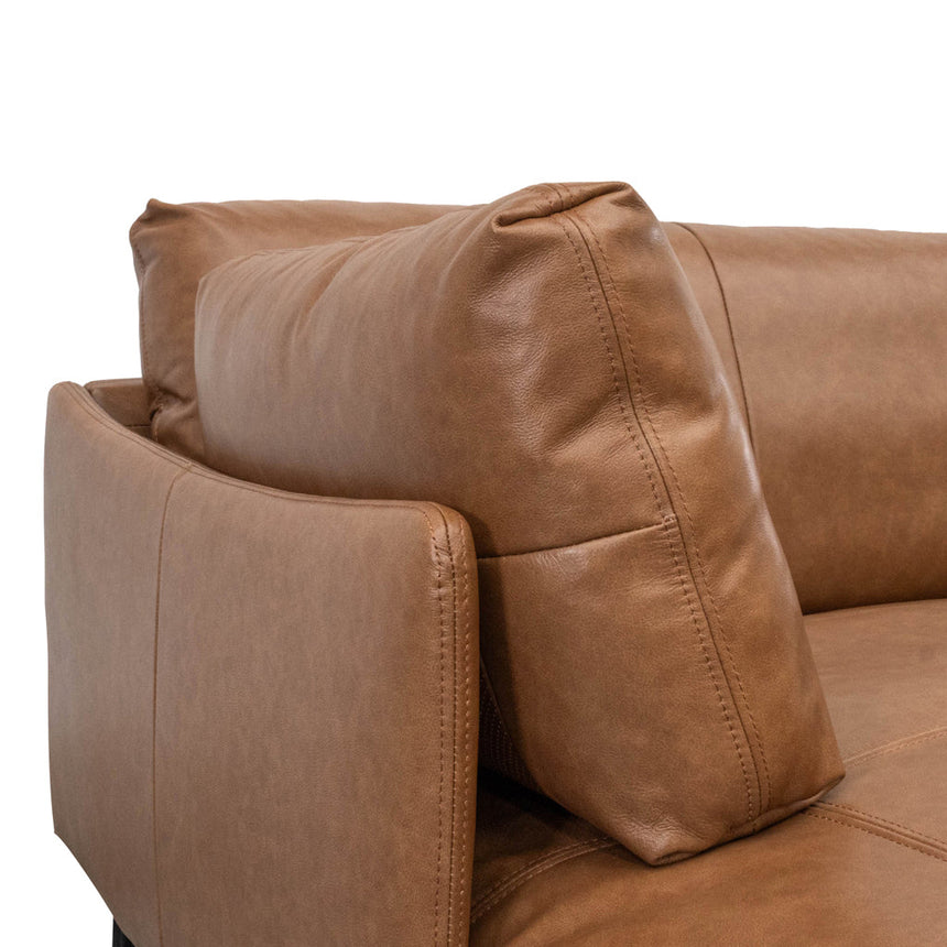 LC8592-KSO 4 Seater Left Chaise Leather Sofa - Caramel Brown