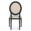 CDC8012-LJ Light Beige Fabric Dining Chair - Black Frame (Set of 2)