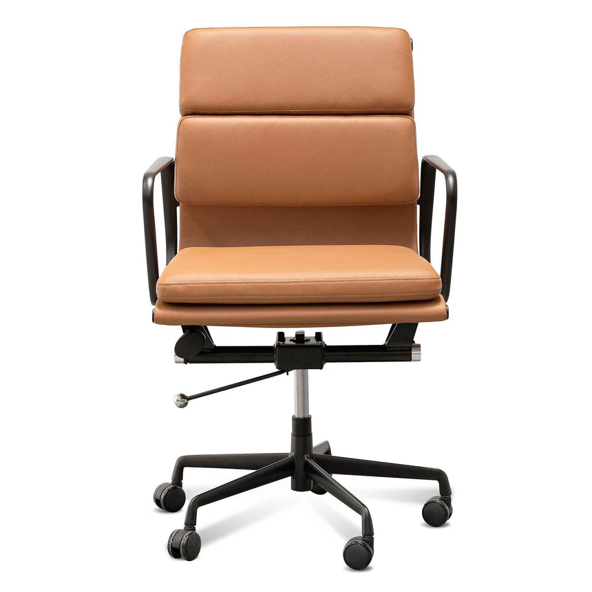 COC6404-YS Low Back Office Chair - Saddle Tan in Black Frame