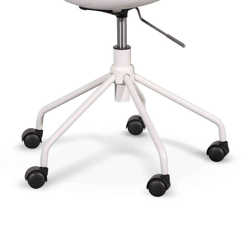 COC6507-LF White Office Chair - Light Grey Seat