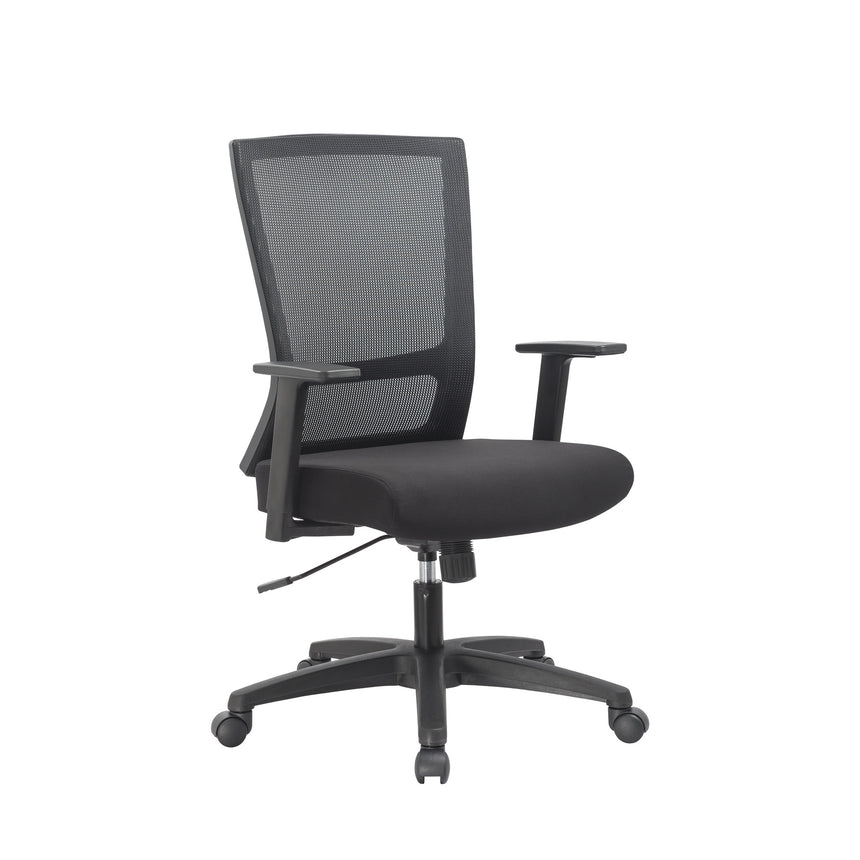 COC6403-YS Low Back Office Chair - Saddle Tan in Black Frame