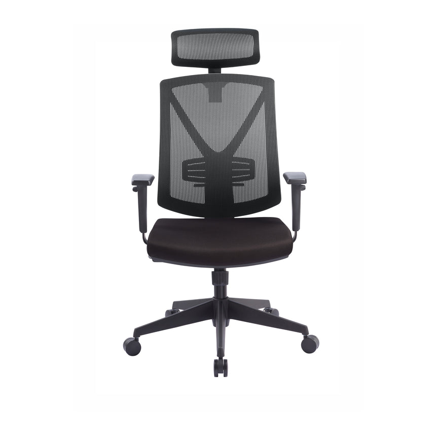 COC8256-UN Mesh Ergonomic Office Chair with Headrest - Black