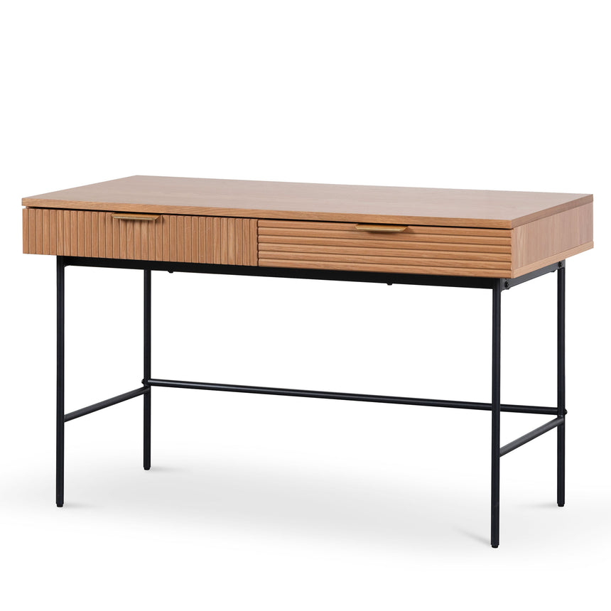COF2589-BS 120cm Glass Home Office Desk - Brushed Gold Base