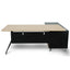 COT2862-SN 1.95m Executive Desk Left Return - Black Frame with Natural Top and Drawers
