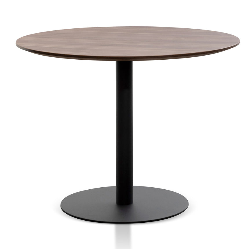 COT6167-SN Round Office Meeting Table - Walnut with Black Base