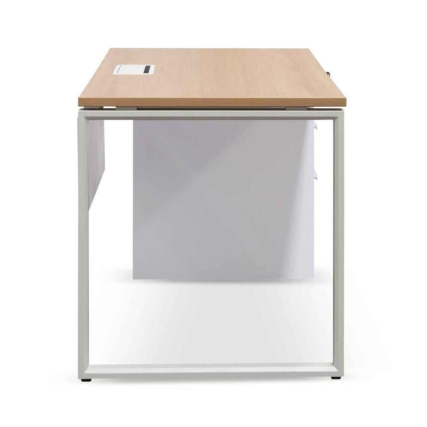 COT6541-SN 1 Seater Office Desk - Natural and White