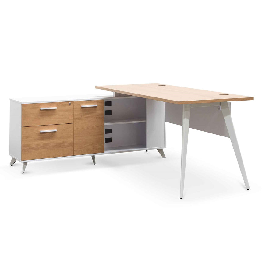 COT8350-SN 2.3m Right Return Office Desk - Walnut