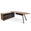 COT6942-SN 2.2m Left Return Grey Office Desk - Natural Top