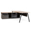 COT8127-SN 1.8m Left Return Office Desk - Black with Natural Top