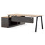 COT8128-SN 1.8m Right Return Office Desk - Black with Natural Top