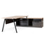 COT8128-SN 1.8m Right Return Office Desk - Black with Natural Top