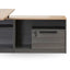 COT8128-SN 1.8m Right Return Office Desk - Black with Natural Top