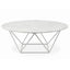 CCF1025 100cm Round Marble Coffee Table With White Base