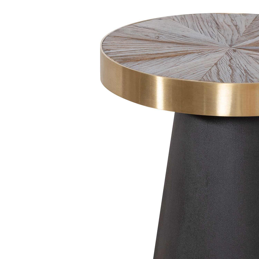 CST2791-NI Side Table - Natural Top with Dark Grey Base