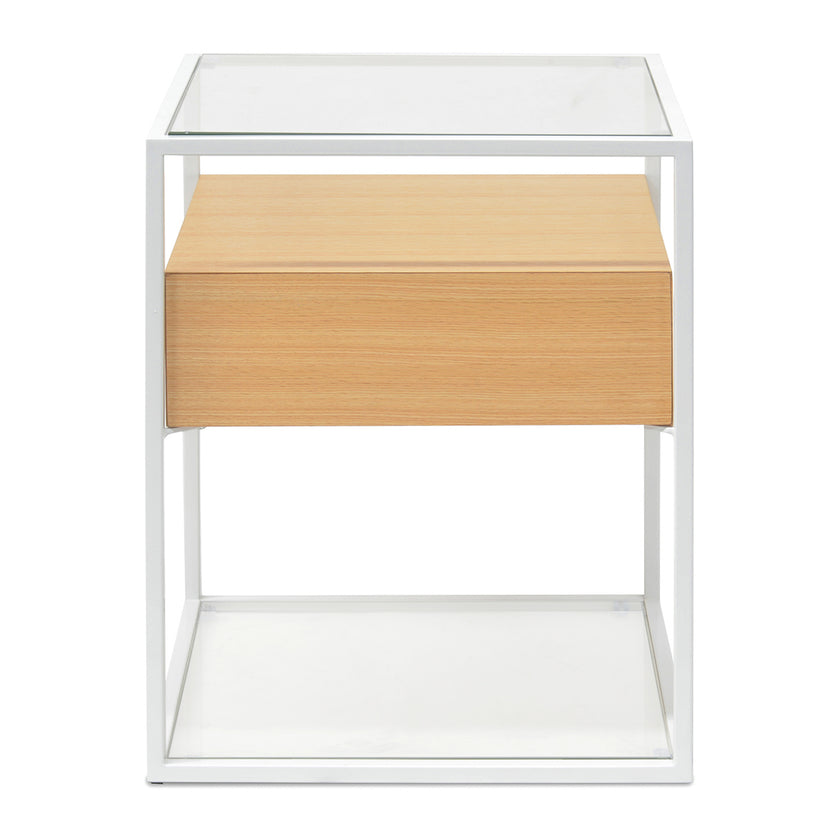 Ex Display - CST311N-IG Scandinavian Oak Side Table - White Metal Frame