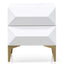 CST6410-IG Wooden Side Table - White with Gold Legs