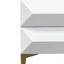 CST6410-IG Wooden Side Table - White with Gold Legs