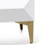 CST6410-IG Wooden Side Table - White with Gold Legs