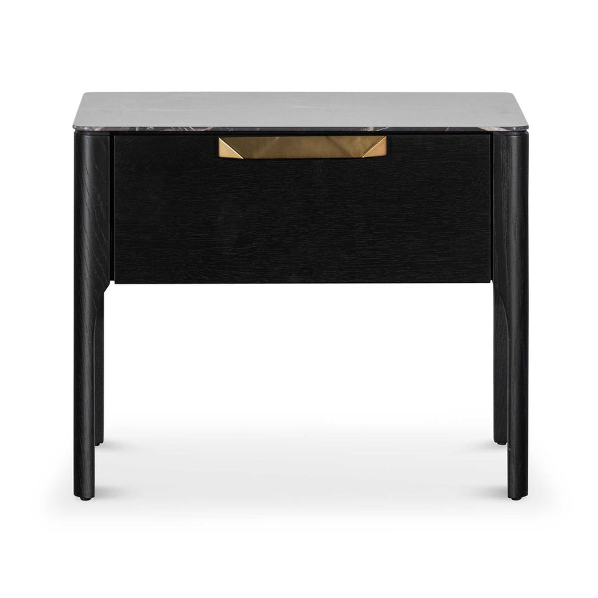 CST6529-CN Bedside Table - Black with Porcelain Marble Top