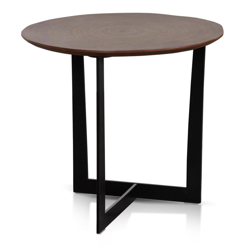 CST6734-IG Side Table - Walnut Top and Black Leg