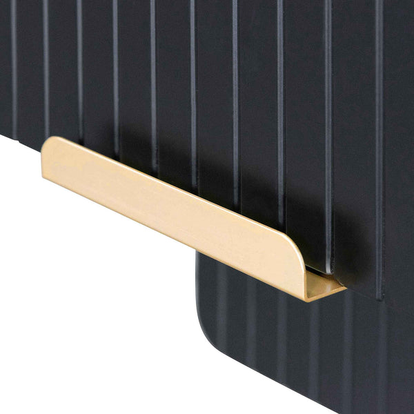 CST6735IG Matte Black Bedside Table Bras... Calibre Furniture