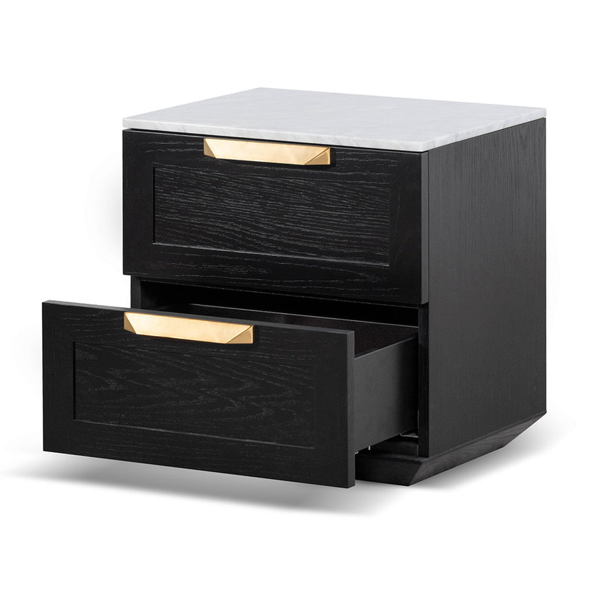 CST6863-CN Bedside Table - Black with Marble Top
