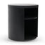 CST8084-BB Round Wooden Bedside Table - Black Mountain