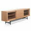 CTV6634-KD 2.1m Wooden Entertainment TV Unit - Natural with Flute Glass Door