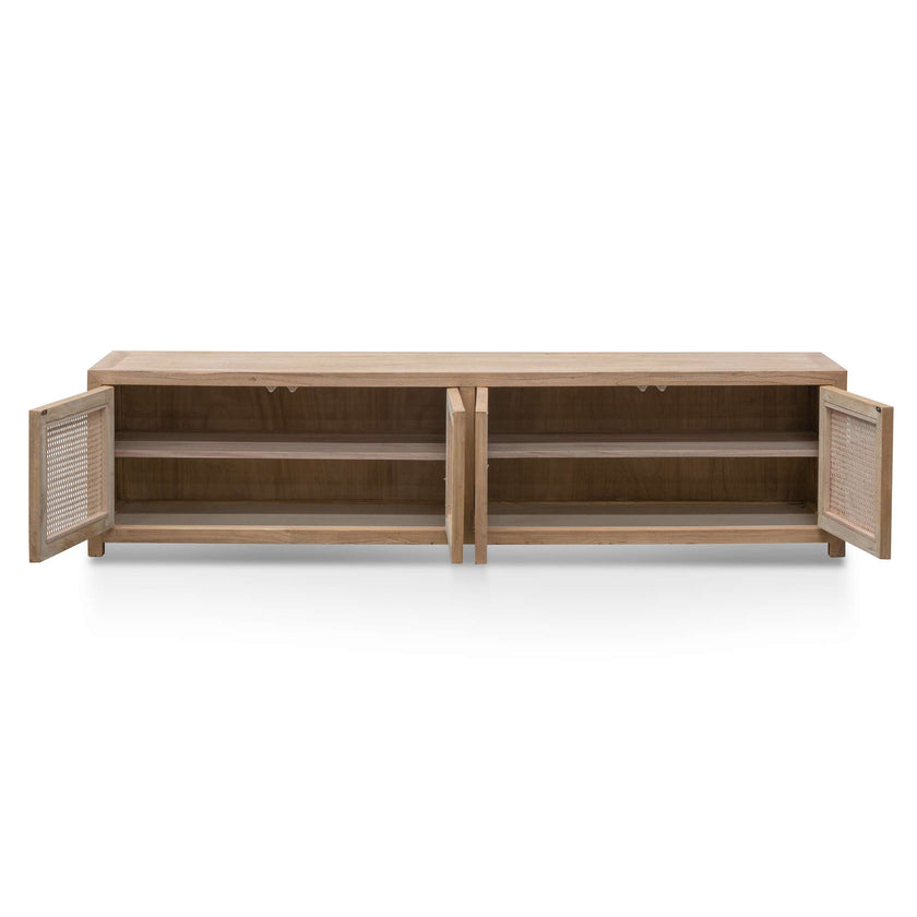 CTV6700 2m TV Entertainment Unit - Natural with Rattan Doors