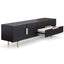 CTV6736-IG Matte Black TV Entertainment Unit - Brass Legs and Handle