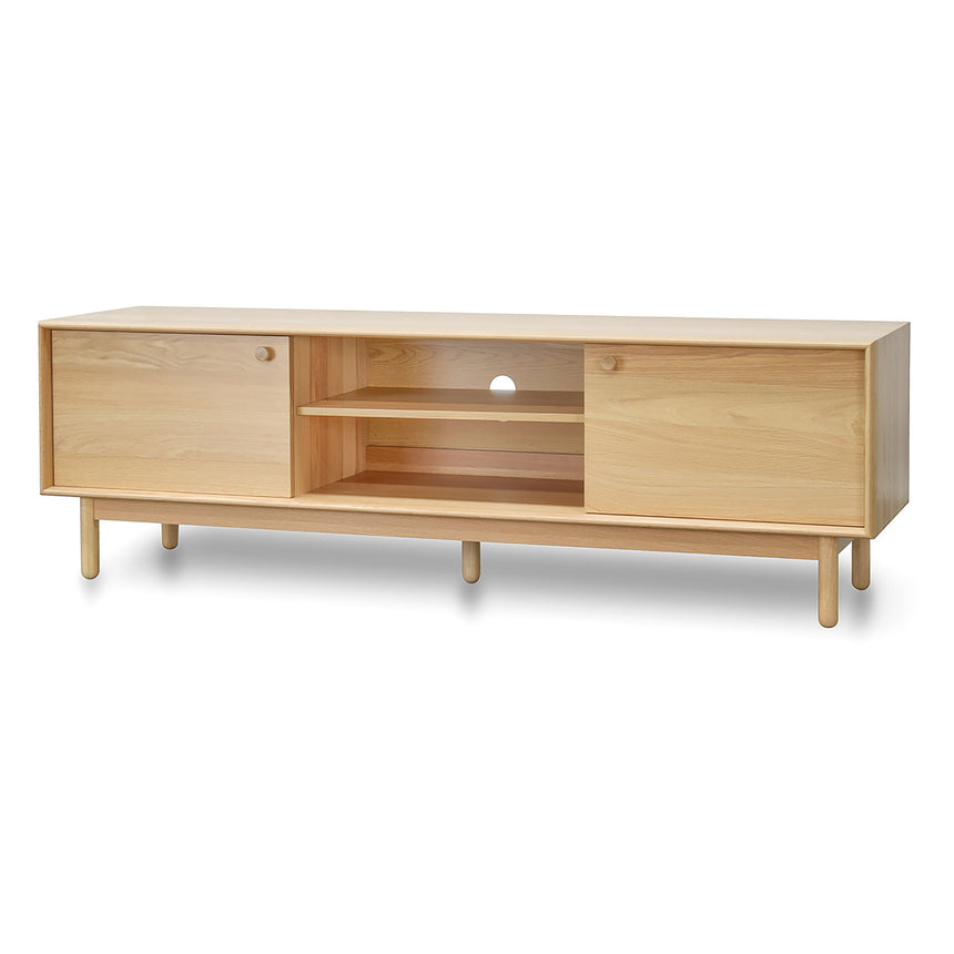 CTV2631-BB 2.1m Entertainment TV Unit - Lowline - Full Natural - Timber Legs