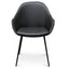 Ex Display - CDC2750-SE - PU Leather Dining Chair - Antique Black - Charcoal Velvet
