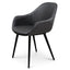 Ex Display - CDC2750-SE - PU Leather Dining Chair - Antique Black - Charcoal Velvet
